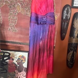 Theia Asymmetrical Dress in Pink and Purple